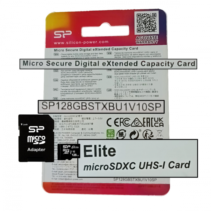 Card de memorie Silicon Power MicroSDHX, 128GB, Elite, UHS-I, adaptor SD [3]