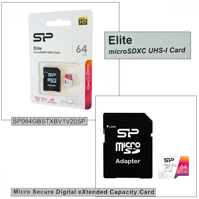 Card de memorie MicroSDXC 64 Gb, Silicon Power Elite, UHS-I U1, A1, clasa 10, cu adaptor [4]