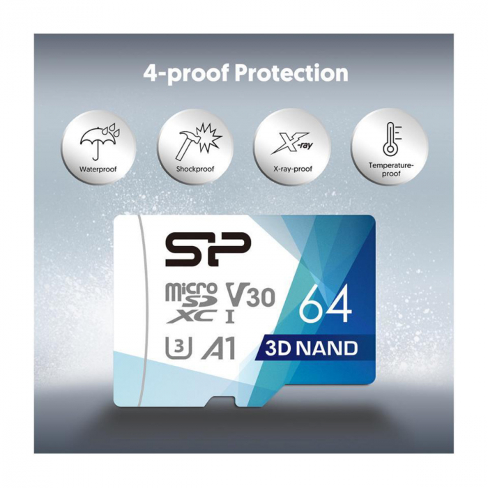 Card de memorie MicroSDXC, Silicon Power, 64 GB, Clasa 30, UHS-I [5]