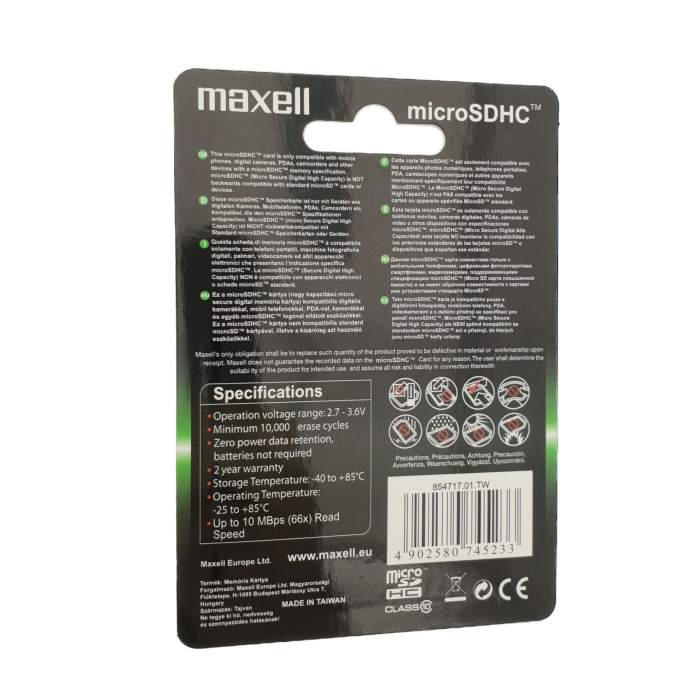 Card Maxell microSDHC 16 Gb clasa 10 cu adaptor, MAXimum [2]