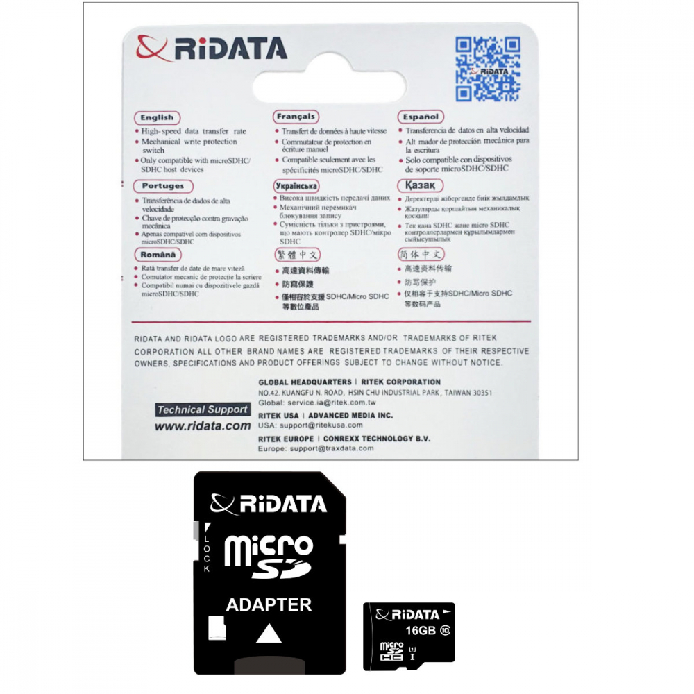 Card memorie 16GB microSDHC UHS-I U1, RiDATA Flash Memory, cu adaptor SD, clasa 10 [3]