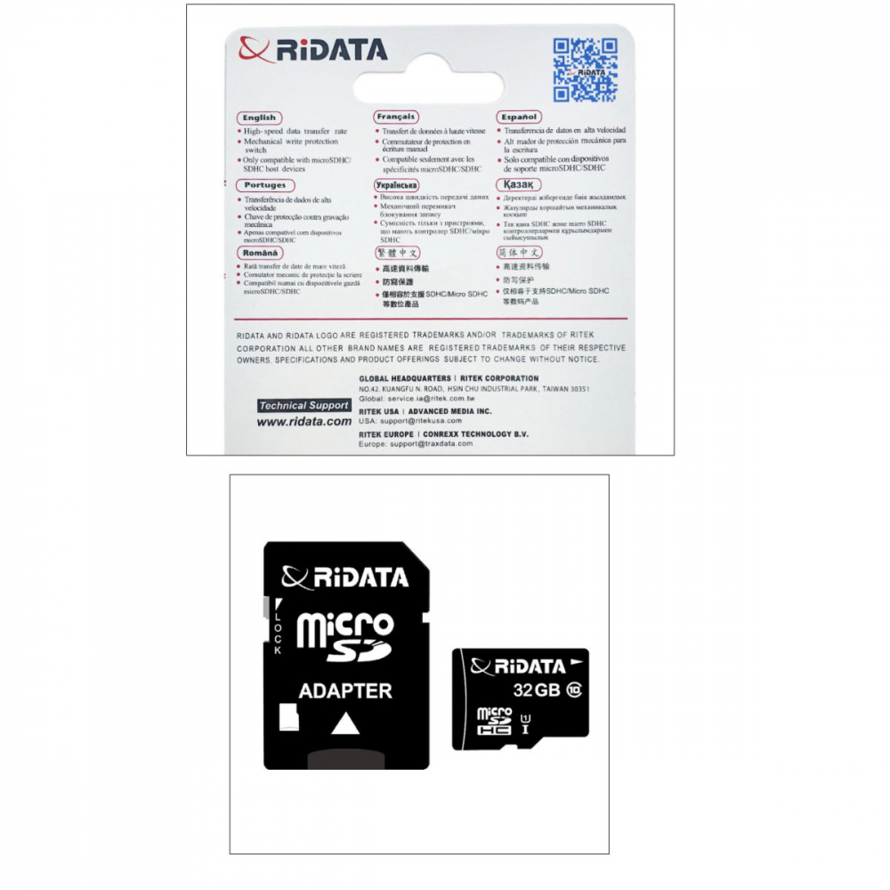 Card memorie 32GB microSDHC UHS-I U1, RiDATA Flash Memory, cu adaptor SD, clasa 10 [3]