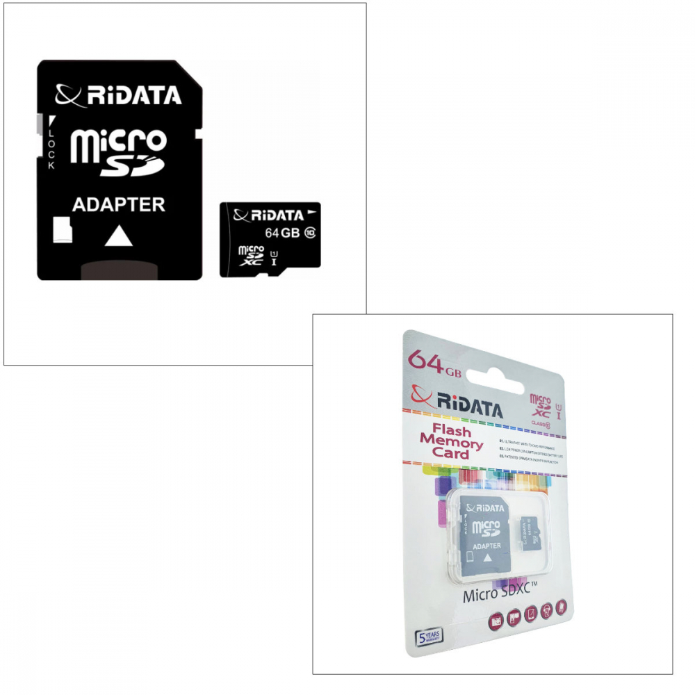 Card memorie 64GB microSDXC UHS-I U1 A1, RiDATA Flash Memory, cu adaptor SD, clasa 10 [4]