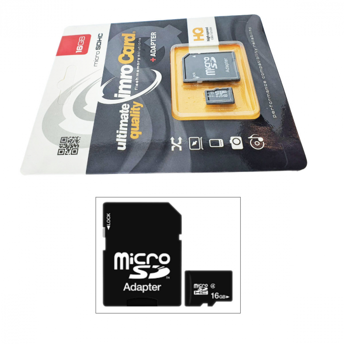 Card Memorie IMRO microSDHC 16GB Clasa 4 cu Adaptor, in blister [2]