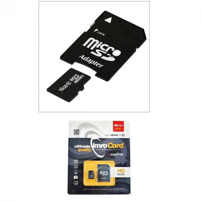 Card Memorie IMRO microSDHC UHS-I, 16GB Clasa 10 cu Adaptor, in blister [3]