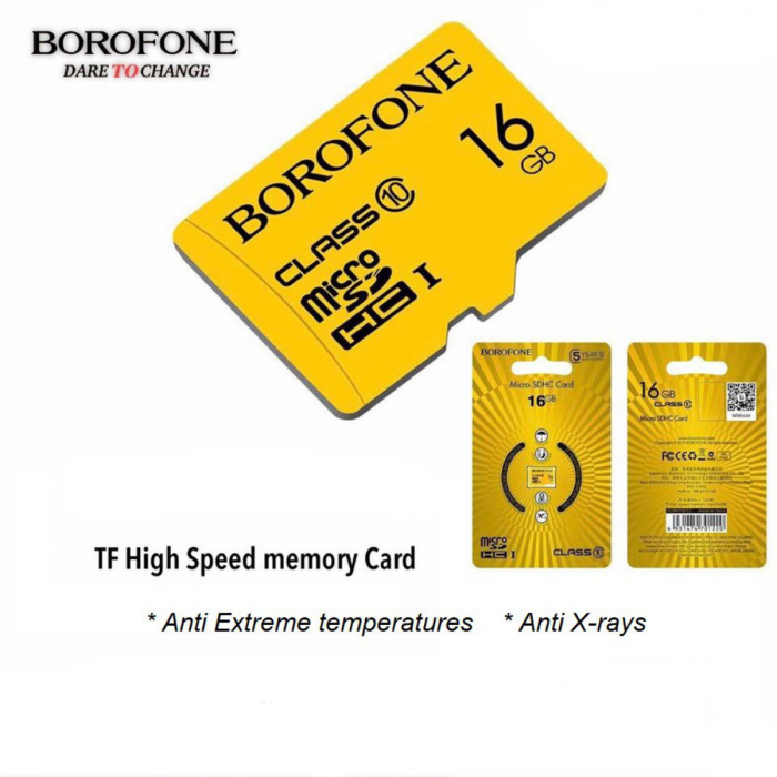 Card microSDHC 16 Gb clasa 10, Borofone, viteza citire si scriere 85 / 10 MBs [3]