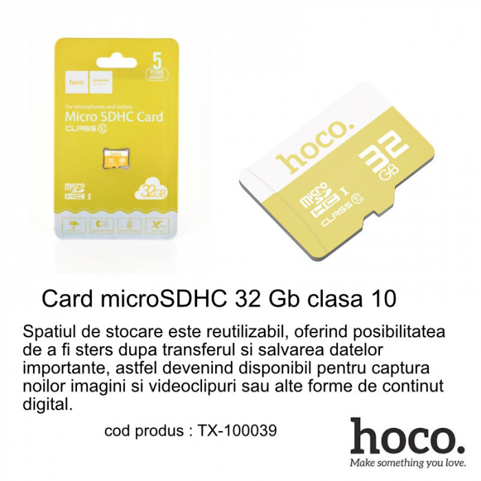 Card microSDHC 32 Gb clasa 10, HOCO, viteza citire si scriere 85 / 10 MBs [4]