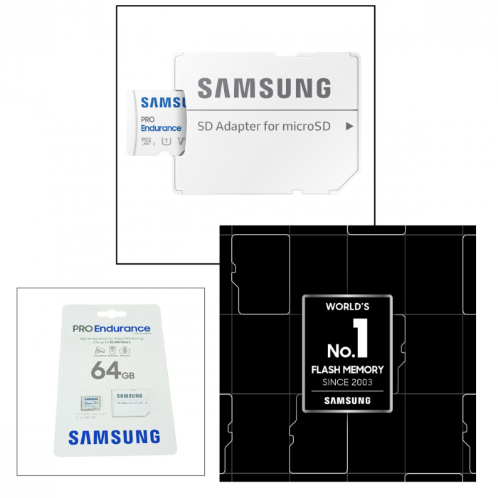 Card microSDHC 64 Gb, Samsung Pro Endurance, U1, V10, 100/30/Mb/s, cu adaptor [4]
