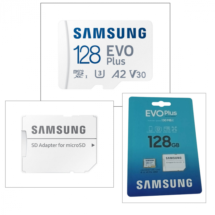 Card microSDXC 128 Gb, Samsung Evo Plus, U1, A1, V10, 130Mb/s, cu adaptor [3]
