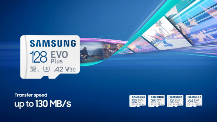 Card microSDXC 128 Gb, Samsung Evo Plus, U1, A1, V10, 130Mb/s, cu adaptor [8]