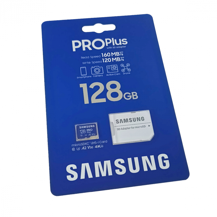 Card microSDXC 128 Gb, Samsung Pro Plus, U3, A2, V30, 160/120/Mb/s, cu adaptor [5]