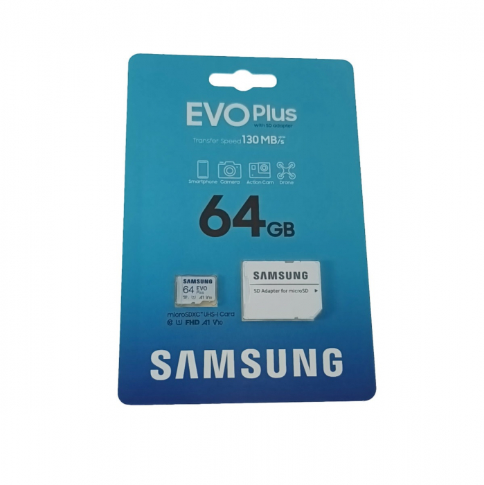 Card microSDXC 64 Gb, Samsung Evo Plus, U1, A1, V10, 130Mb/s, cu adaptor [5]