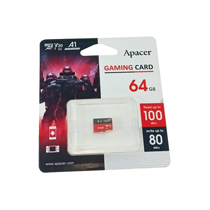 Card microSDXC 64 GB, UHS-I, U3, V30, Apacer A1 Gaming, fara adaptor [3]