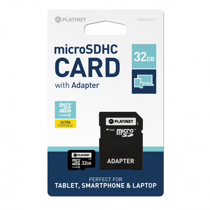 Card Platinet microSDHC 32 Gb clasa 10 cu adaptor, 41843 [2]