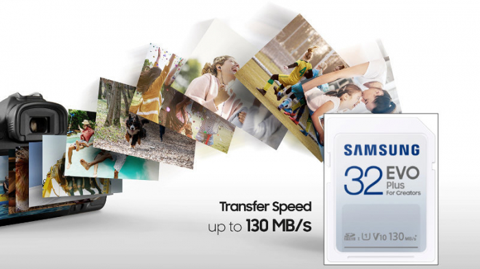 Card SDHC 32 Gb, Samsung Evo Plus for Creators, U1, V10, 130Mb/s [8]