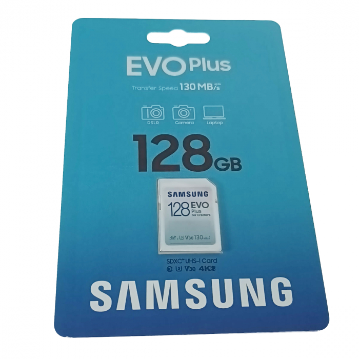 Card SDXC 128 Gb, Samsung Evo Plus for Creators, U3, V30, 130Mb/s [5]