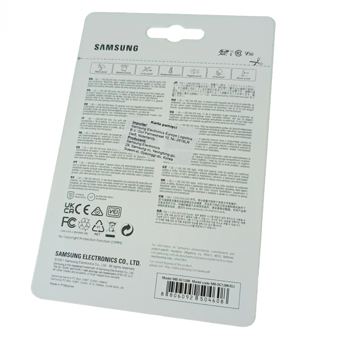 Card SDXC 128 Gb, Samsung Evo Plus for Creators, U3, V30, 130Mb/s [6]