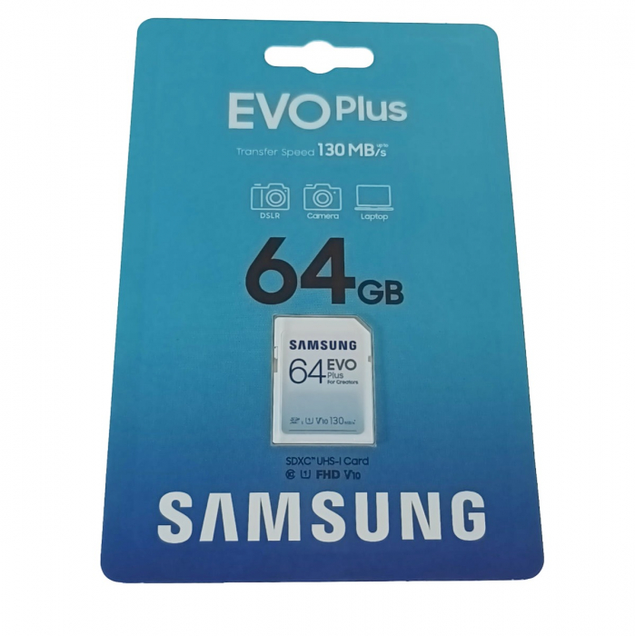 Card SDXC 64 Gb, Samsung Evo Plus for Creators, U1, V10, 130Mb/s [5]