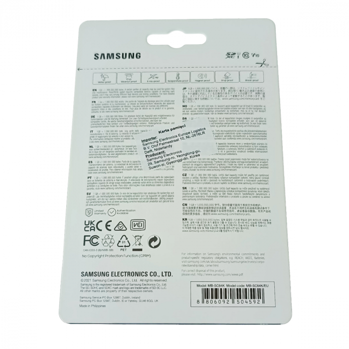 Card SDXC 64 Gb, Samsung Evo Plus for Creators, U1, V10, 130Mb/s [6]