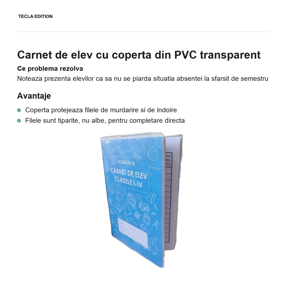 Carnet de elev cu coperta din PVC transparent [2]
