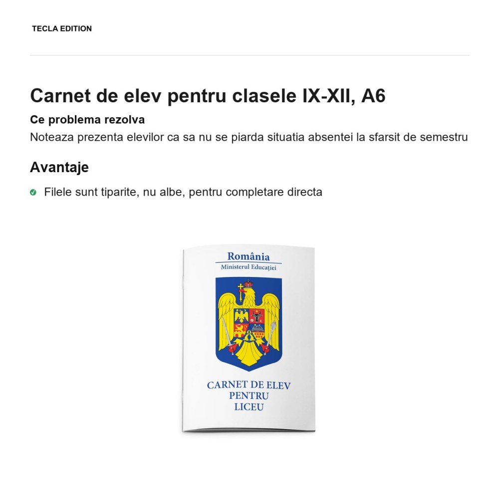 Carnet de elev pentru clasele IX-XII, A6 [2]