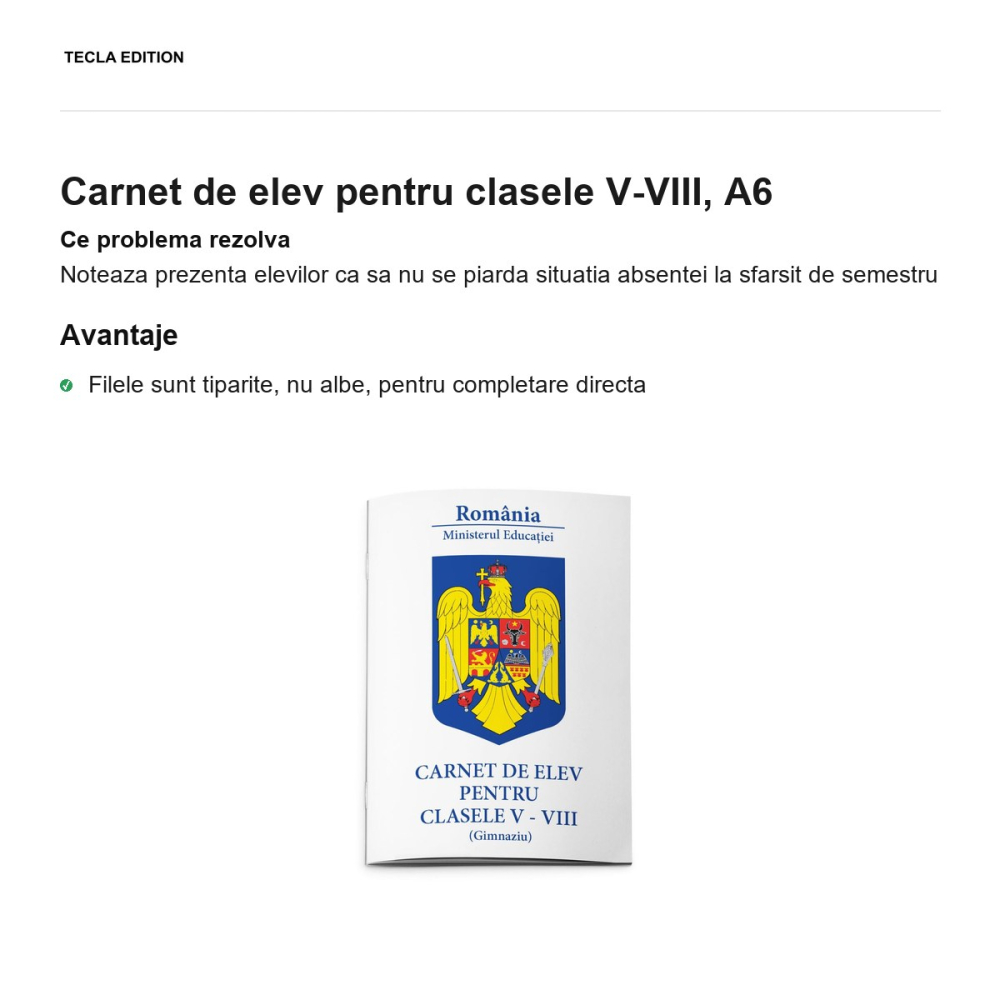 Carnet de elev pentru clasele V-VIII, A6 [2]