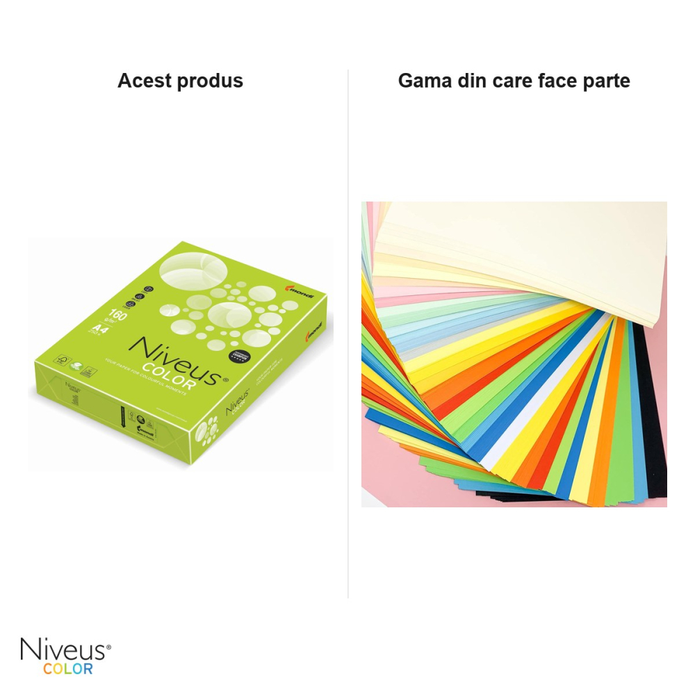 Carton copiator Niveus LG46 A4, verde lime intens, 160 g/mp, 250 coli [5]