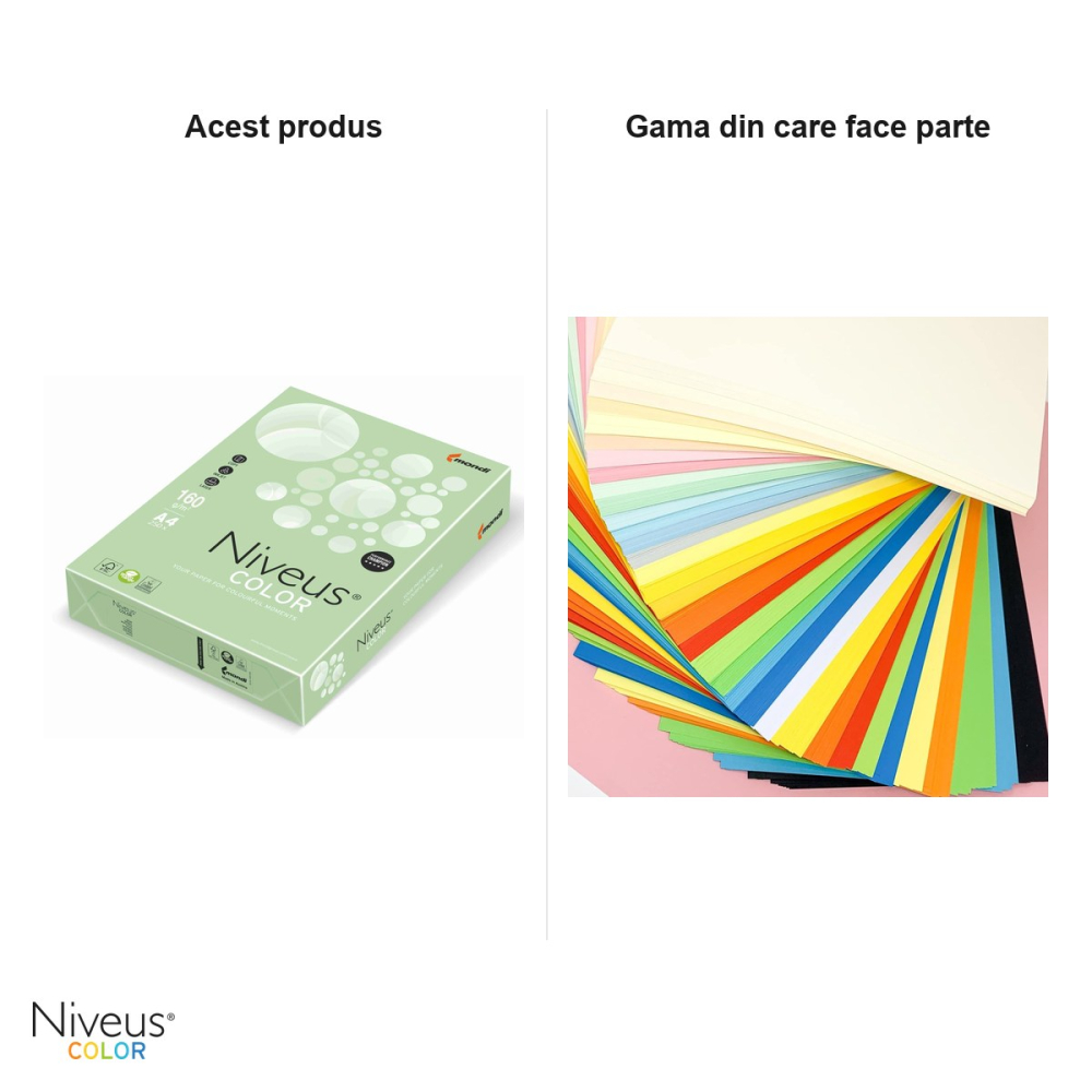 Carton copiator Niveus MG28 A4, verde deschis pal, 160 g/mp, 250 coli [5]