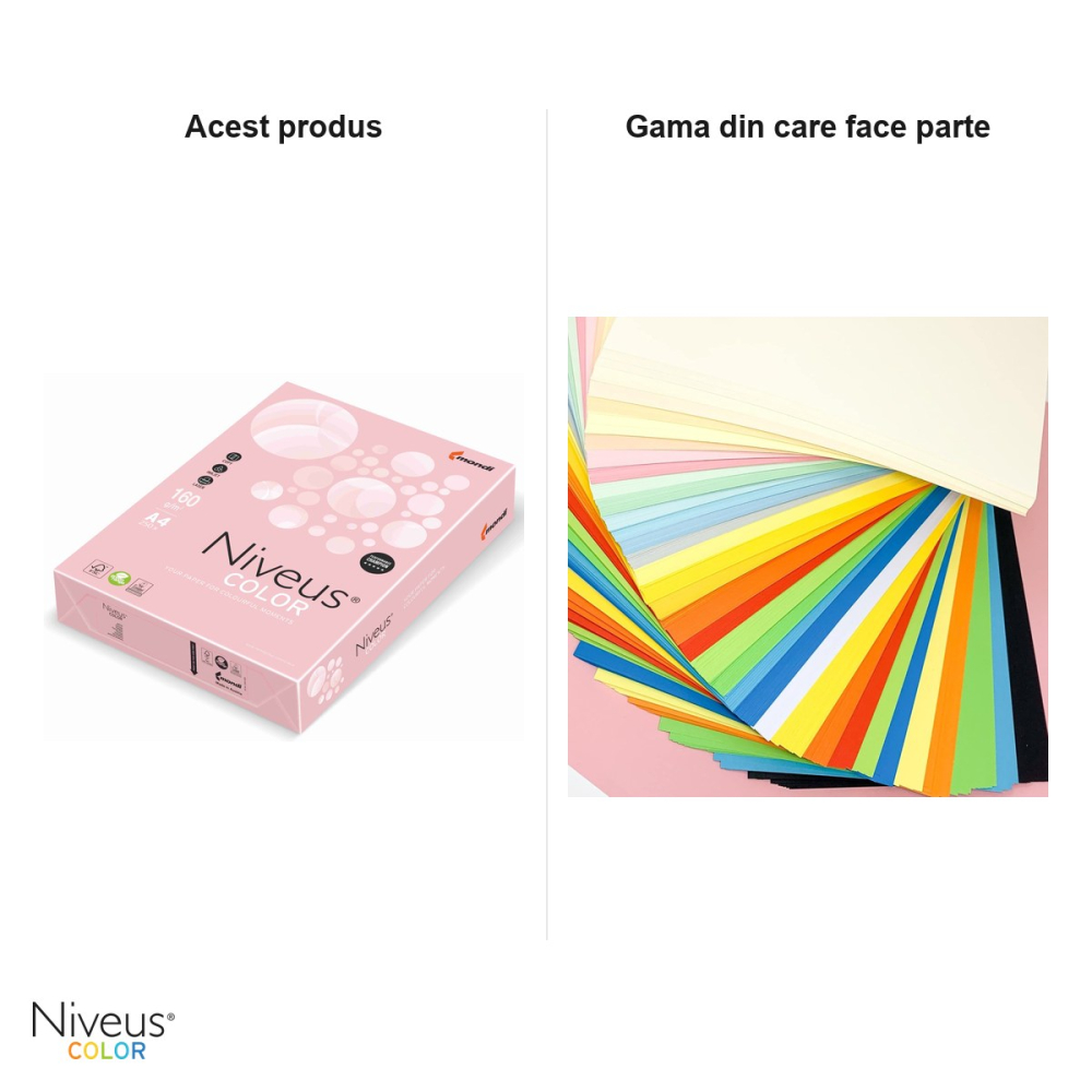Carton copiator Niveus OPI74 A4, roz flamingo pal, 160 g/mp, 250 coli [5]