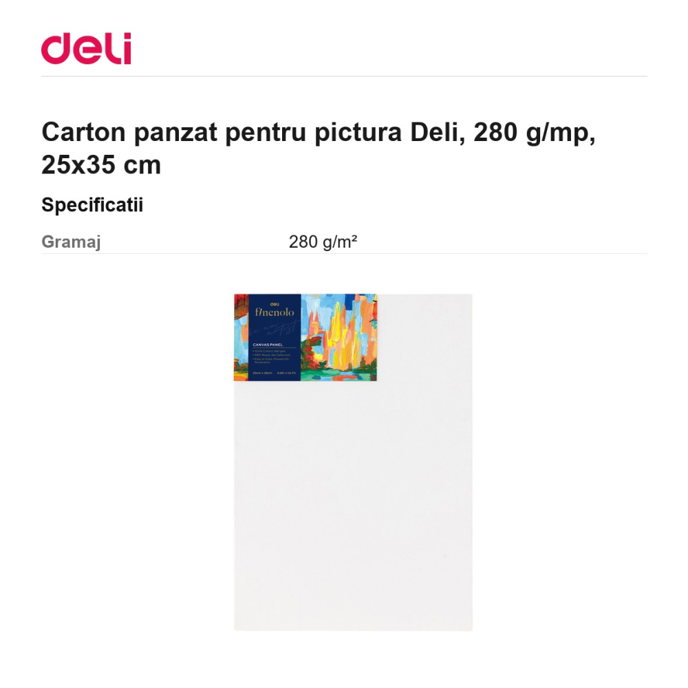 Carton panzat pentru pictura Deli, 280 g/mp, 25x35 cm [3]
