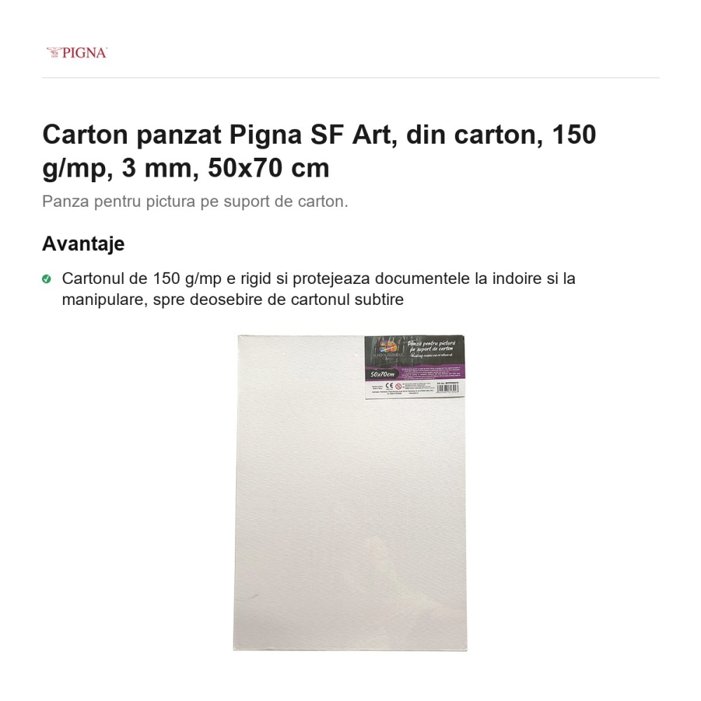 Carton panzat Pigna SF Art, 150 g/mp, 3 mm, 50x70 cm [2]