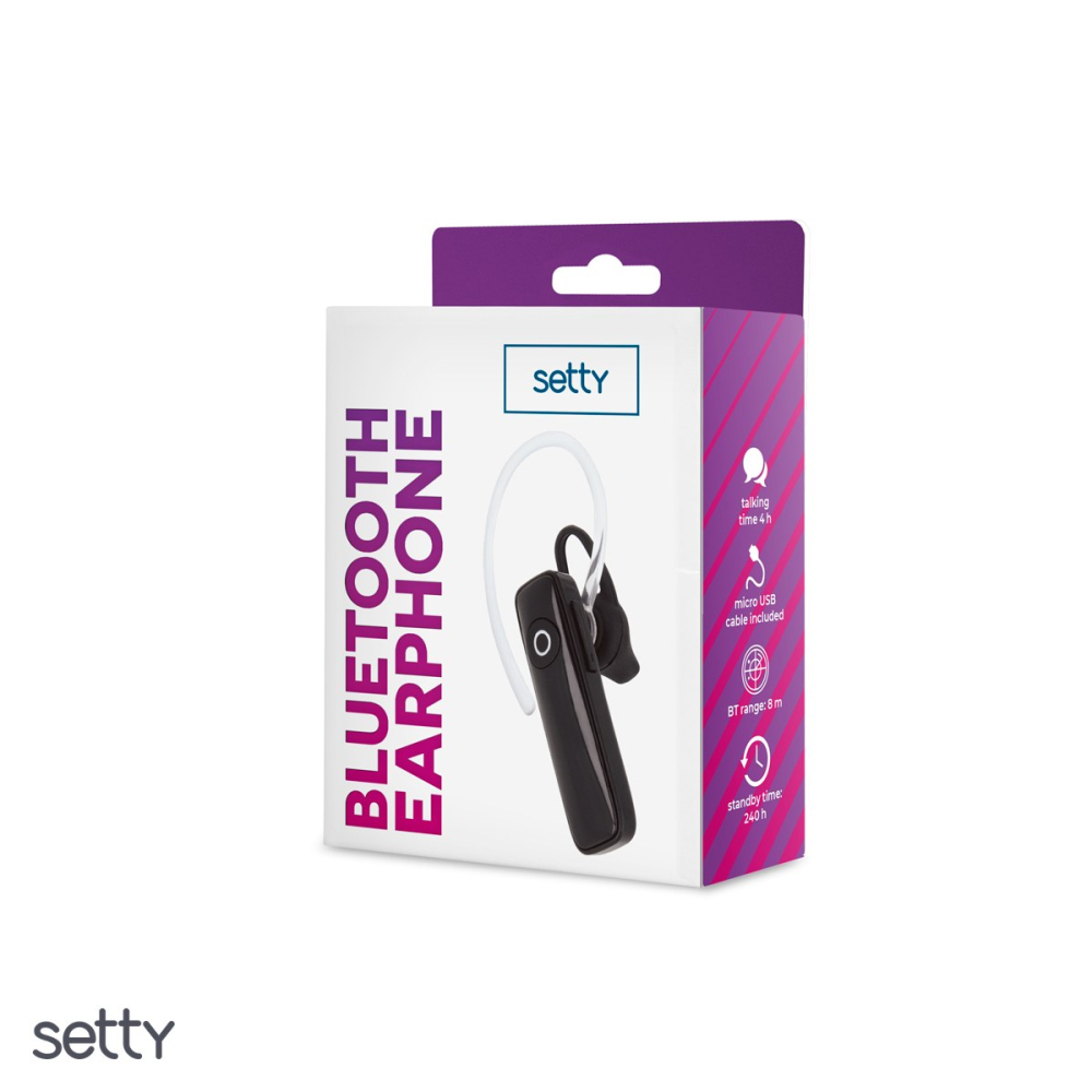 Casca in-ear bluetooth v.4.0, cu microfon, Setty SBT-01, pentru apeluri telefonice, neagra [4]