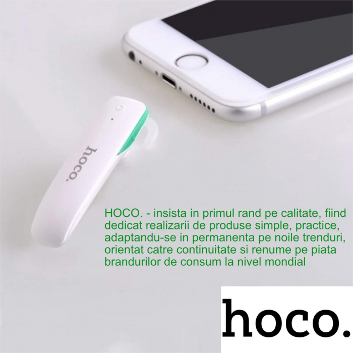Casca Bluetooth 4.1 multipoint Hoco E1 alba [5]