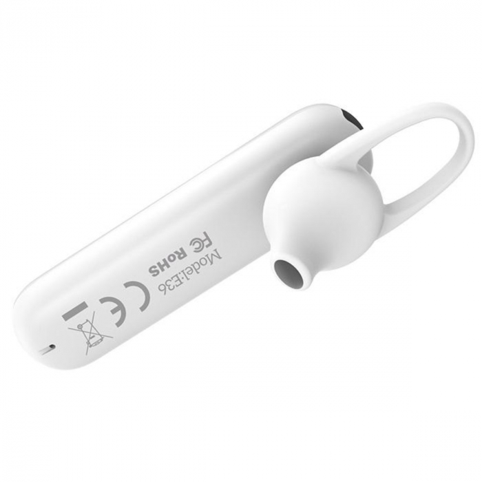 Casca wireless in-ear, cu microfon, Hoco Free Sound E36, Bluetooth v.4.2, baterie 70 mAh, alba [2]