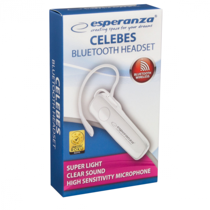 Casca wireless in-ear, Esperanza Celebes EH184W, Bluetooth v.4.2, Hands Free, conexiune multipoint, alba [4]