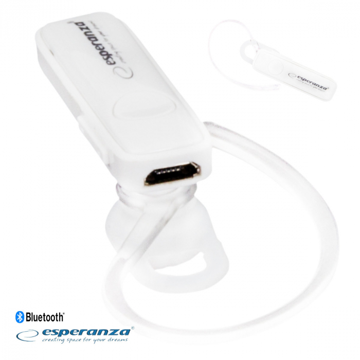 Casca wireless in-ear, Esperanza Celebes EH184W, Bluetooth v.4.2, Hands Free, conexiune multipoint, alba [2]
