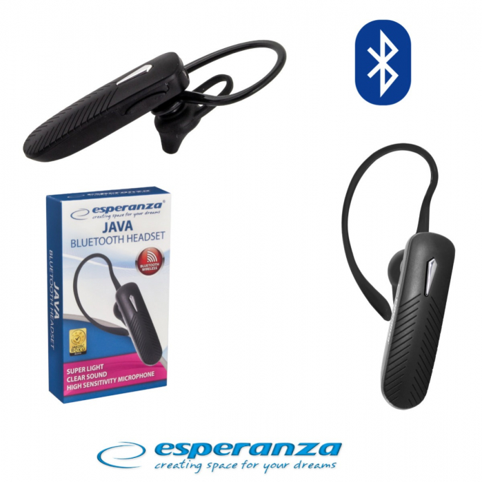 Casca wireless in-ear, Esperanza Java , Bluetooth v.4.2 Hands Free, conexiune multipoint, neagra [4]