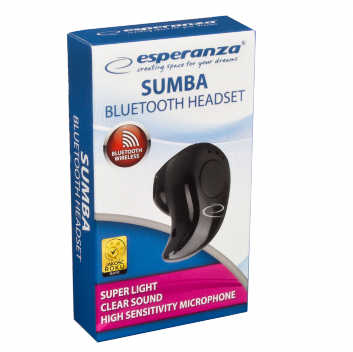 Casca wireless in-ear, Esperanza Sumba , Bluetooth v.4.2 Hands Free, conexiune multipoint, neagra [6]