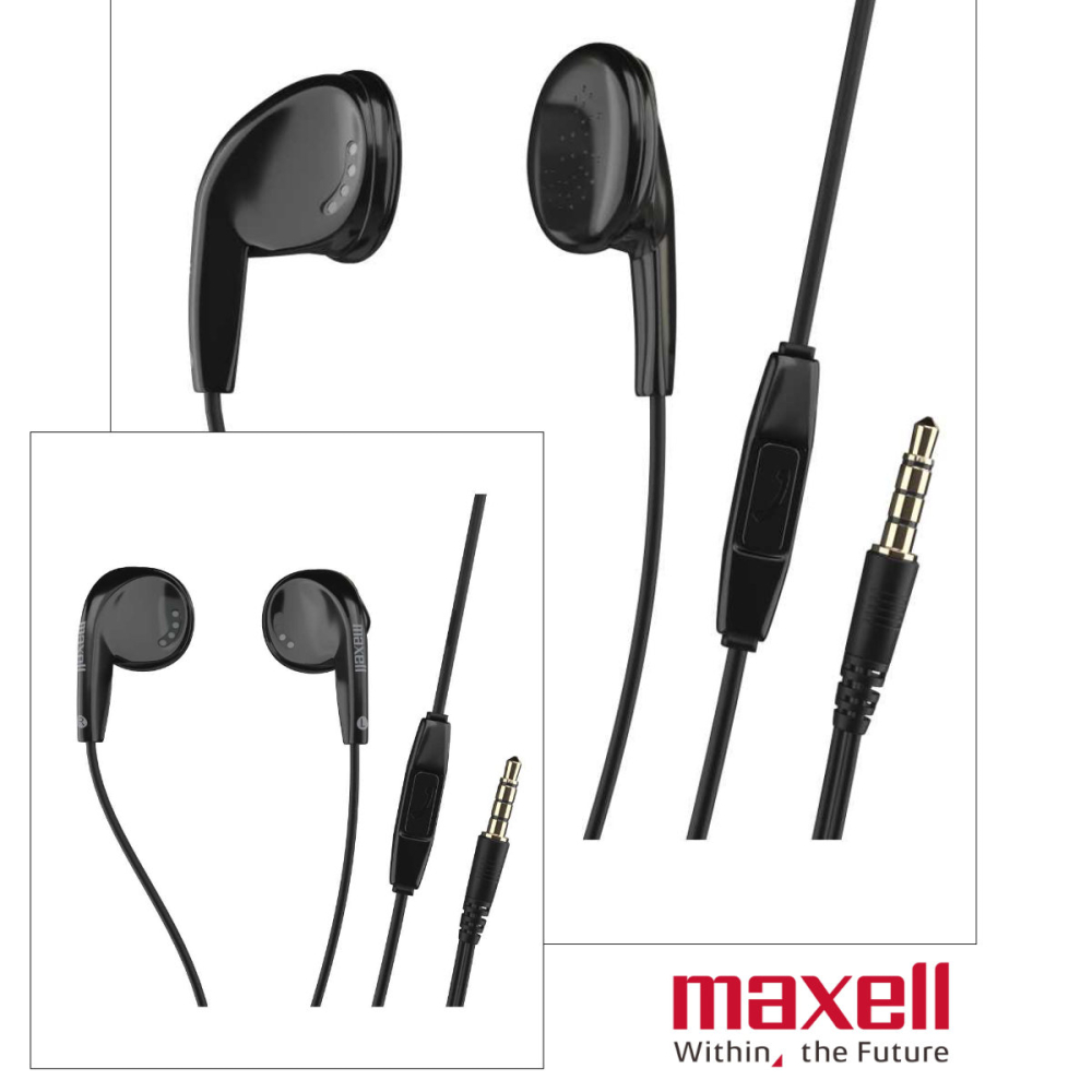 Casti audio semi-in-ear, Maxell Sound and Talk PureBuds, cu microfon incorporat si jack 3.5mm, pentru utilizare zilnica si apeluri, driver puternic 15mm, negre [5]