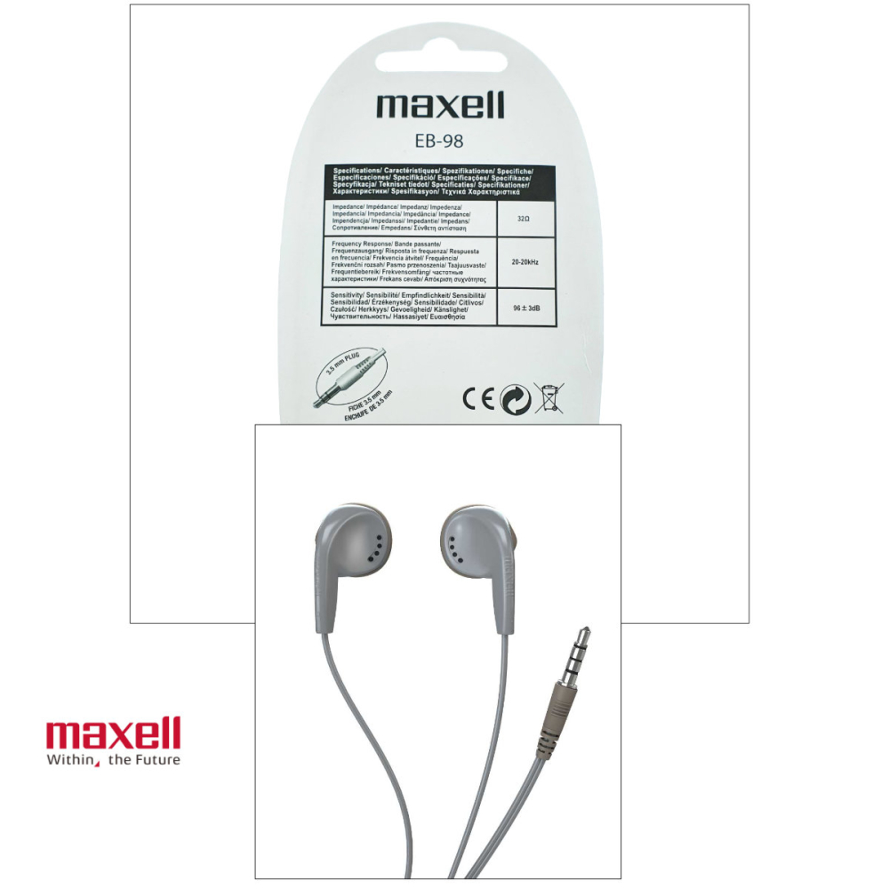 Casti audio semi-in-ear, Maxell Sound To The Max EB-98, cu jack 3.5mm, pentru utilizare zilnica, design discret si versatil, gri [5]