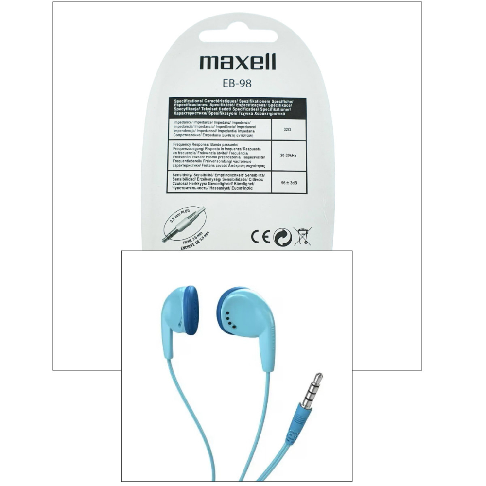 Casti audio semi-in-ear, Maxell Sound To The Max EB-98, cu jack 3.5mm, pentru utilizare zilnica, design semicircular confortabil, albastre [3]