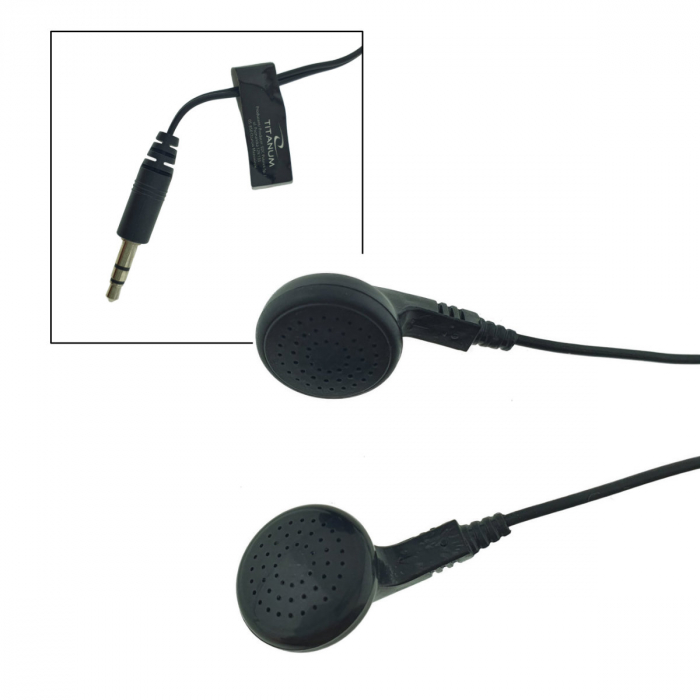 Casti audio stereo, in-ear, Titanum 91907, conector jack 3.5mm, cablu 115 cm, negre [2]