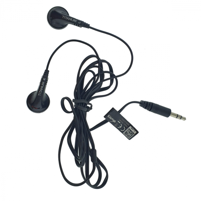 Casti audio stereo, in-ear, Titanum 91907, conector jack 3.5mm, cablu 115 cm, negre [3]