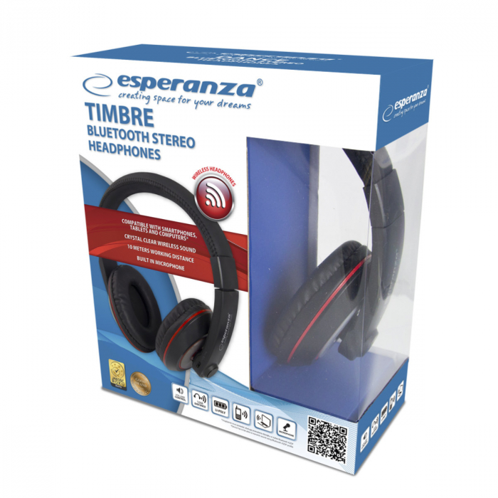 Casti Bluetooth v.5.0, Esperanza Timbre, cu microfon, negre [2]