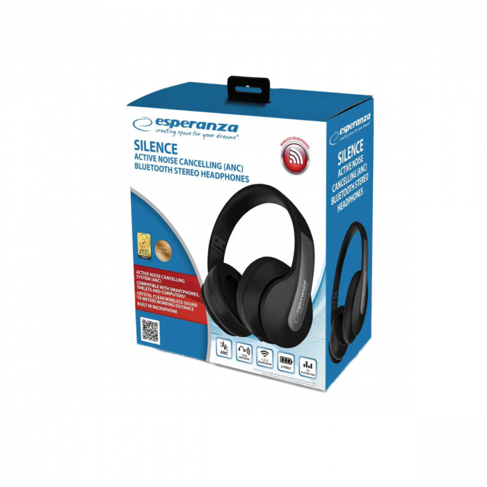 Casti Bluetooth v.5.3, Esperanza Silence, cu microfon, ANC, 96002, negre [4]