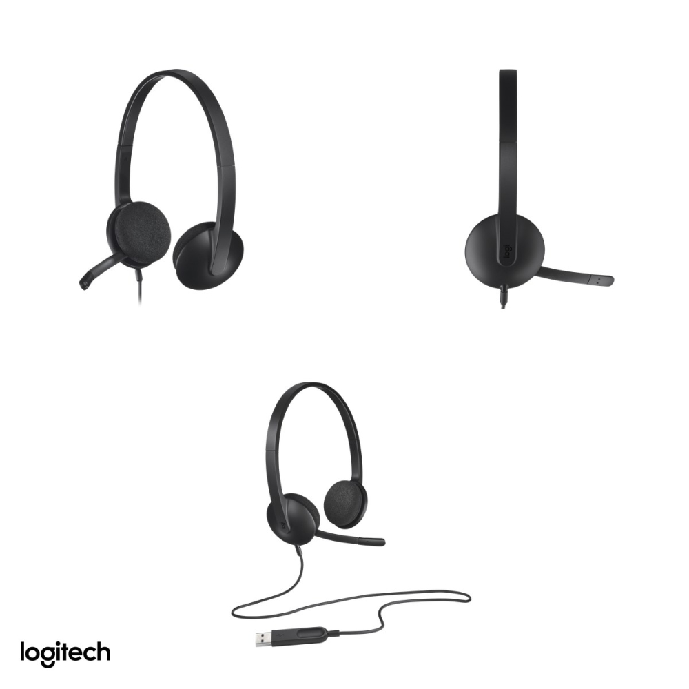Casti cu fir Logitech H340 USB, microfon cu reducere a zgomotului, plug-and-play, cablu de 1,8 m, certificate Works With Chromebook, negru, 981-000475 [4]