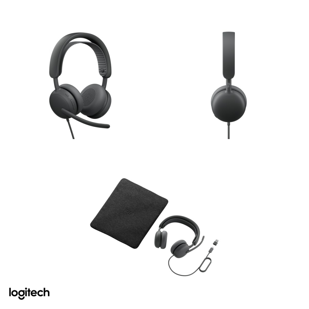 Casti cu fir over-ear Logitech Zone Wired 2 cu ANC hibrid adaptiv, USB-C cu adaptor USB-A, doua microfoane cu algoritmi AI, difuzoare de 40 mm, grafit, 981-001619 [4]