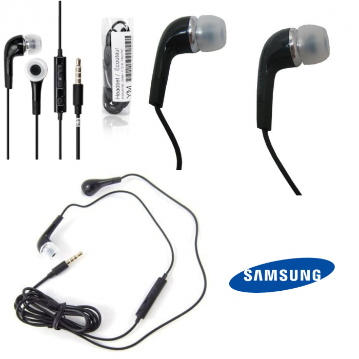 Casti cu microfon, compatibile cu Samsung, EHS64AVFBE i9300 Galaxy S3, control pe fir, cablu 115 cm, conector jack 3.5mm, negre [4]
