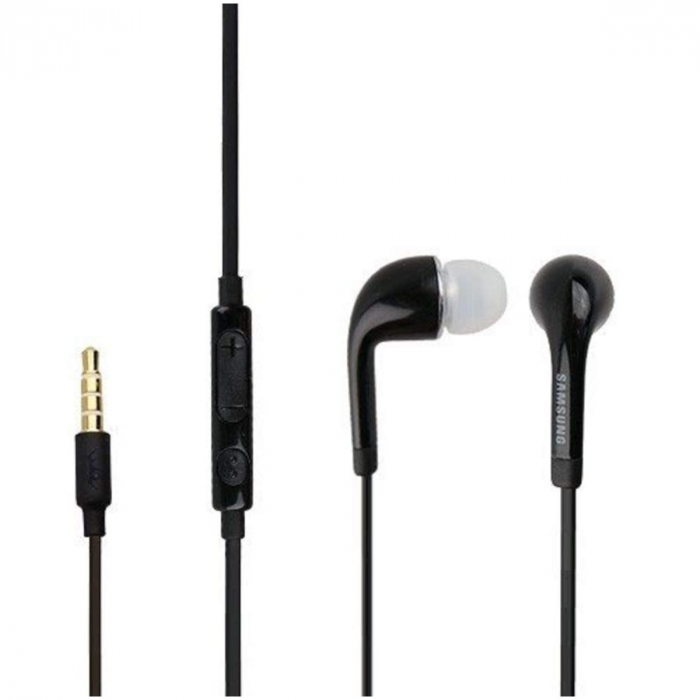 Casti cu microfon, compatibile cu Samsung, EO-EG900BB G900F GALAXY S5, control pe fir, cablu 110 cm, conector jack 3.5mm, negre [2]