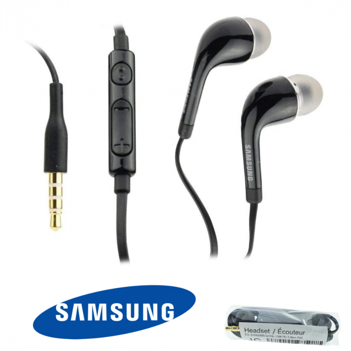 Casti cu microfon, compatibile cu Samsung, EO-EG900BB G900F GALAXY S5, control pe fir, cablu 110 cm, conector jack 3.5mm, negre [5]